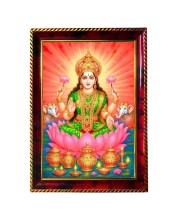Lakshmi Devi Photo Frame For Wall & Table | 7x9 Inch Golden Cherry Finish | Decorative Lakshmi Devi Photo Frame For Home, Office & Pooja Room (F11718)