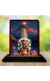 Car Desk/Table Top Arunachaleshwara Temple Wooden Photo Stand 3x4 Inches, Compact & Stylish Spiritual Display For Car, Home & Office (Pack Of 1) (F14336)