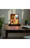 Car Desk/Table Top Lord Krishna Wooden Photo Stand 3x4 Inches, Compact & Stylish Spiritual Display For Car, Home & Office (Pack Of 1) (F14480)