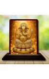 Car Desk/Table Top Lord Ganesha Wooden Photo Stand â€“ 3x4 Inches, Compact & Stylish Spiritual Display For Car, Home & Office (Pack Of 1) (F15089)
