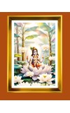 Divine Krishna Golden Photo Frame - 16x20 Inches | Elegant Wooden Frame For Home, Office & Temple Decoration | Spiritual Wall & Table Decor And Gift Item (F9921)