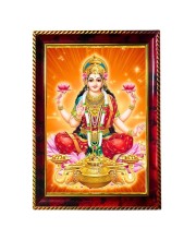 Goddess Laxmi Photo Frame For Wall & Table | 7x9 Inch Golden Cherry Finish | Decorative Goddess Laxmi Photo Frame For Home, Office & Pooja Room (F11305)