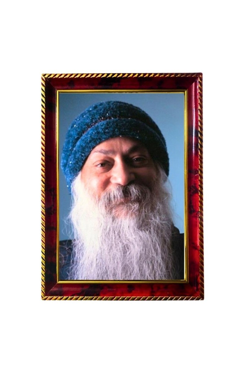 Spiritual Guru Oshoo Photo Frame For Wall & Table | 7x9 Inch Golden Cherry Finish | Decorative Spiritual Guru Oshoo Photo Frame For Home, Office & Pooja Room (F11444)