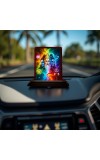 Car Desk/Table Top Bramha Vishnu Shiva Wooden Photo Stand 3x4 Inches, Compact & Stylish Spiritual Display For Car, Home & Office (Pack Of 1) (F14162)