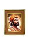 Chhatrapati Shivaji Maharaja Photo Frame 10x14 Inches-Brown Wooden Frame For Home, Office & Temple Decoration And Gifting (F6375)