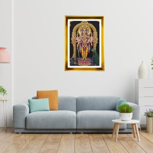Lord Murugaan Golden Photo Frame - 10x14 Inches | Elegant Wooden Frame For Home, Office & Temple Decoration | Spiritual Wall & Table Decor and Gift Item Lord Murugaan Golden Photo Frame - 10x14 Inches | Elegant Wooden Frame For Home, Office & Temple Decoration | Spiritual Wall & Table Decor and Gift Item