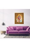 Goddess Kali Photo Frame 10x14 Inches-Brown Wooden Frame For Home, Office & Temple Decoration And Gifting (F6350)