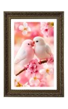 White Love Birds Big Photo Frame - 20x28 Inches For Home,Temple & Office Decoration (F10676)