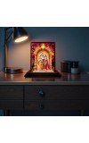 Car Desk/Table Top Radha Krishna Wooden Photo Stand 3x4 Inches, Compact & Stylish Spiritual Display For Car, Home & Office (Pack Of 1) (F14365)