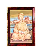 Swami Vivekananda Photo Frame For Wall & Table | 7x9 Inch Golden Cherry Finish | Decorative Swami Vivekananda Photo Frame For Home, Office & Pooja Room (F11733)