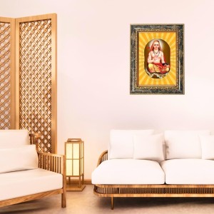 Adi Shankaracharya Spiritual Guru Digital Photo In Designer Frame, Size 14x18 Inch | Hindu Religious Picture For Home Temple, Office & Gift | Wall Art & Pooja Decor (F10429)
