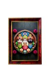 Lord Jagannath Photo Frame For Wall & Table | 7x9 Inch Golden Cherry Finish | Decorative Lord Jagannath Photo Frame For Home, Office & Pooja Room (F11416)