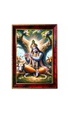 Krishna Playing Flute Photo Frame For Wall & Table | 7x9 Inch Golden Cherry Finish | Decorative Krishna Playing Flute Photo Frame For Home, Office & Pooja Room (F11380)