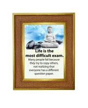 Buddha Photo Frame 10x14 Inches-Brown Wooden Frame For Home, Office & Temple Decoration And Gifting (F6312)
