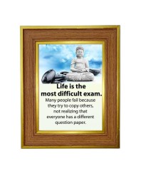 Buddha Photo Frame 10x14 Inches-Brown Wooden Frame For Home, Office & Temple Decoration And Gifting (F6312)