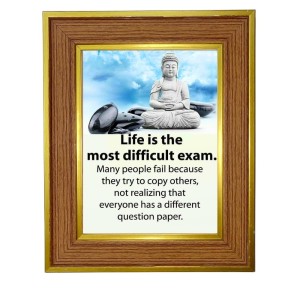 Buddha Photo Frame 12x16 Inches-Brown Wooden Frame For Home, Office & Temple Decoration And Gifting (F6312)