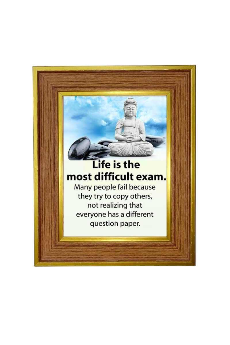 Buddha Photo Frame 10x14 Inches-Brown Wooden Frame For Home, Office & Temple Decoration And Gifting (F6312)