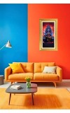 Mata Kali Digital Golden Color Photo Frame | Hindu Religious Wall Decor | 8x15 Inches - Inspirational Wall Art For Office, Home Decor - Ideal Spiritual Gift (F10389)
