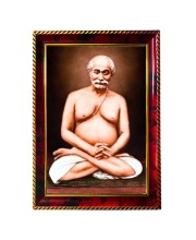 Lahiri Mahasaya Photo Frame For Wall & Table | 7x9 Inch Golden Cherry Finish | Decorative Lahiri Mahasaya Photo Frame For Home, Office & Pooja Room (F11752)
