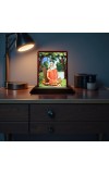 Car Desk/Table Top Baba Lokenath Wooden Photo Stand 3x4 Inches, Compact & Stylish Spiritual Display For Car, Home & Office (Pack Of 1) (F14636)