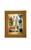 Gourangaa Mahaprabhu And Nityananda Mahaprabhu. Photo Frame 10x14 Inches-Brown Wooden Frame For Home, Office & Temple Decoration And Gifting (F6416)