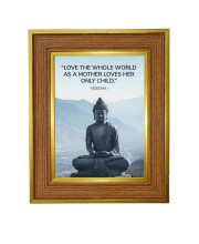 Lord Buddha Photo Frame 16x20 Inches-Brown Wooden Frame For Home, Office & Temple Decoration And Gifting (F6346)