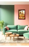 Krishna Arjun Kurukshethra Photo Frame For Wall & Table | 7x9 Inch Golden Cherry Finish | Decorative Krishna Arjun Kurukshethra Photo Frame For Home, Office & Pooja Room (F11566)