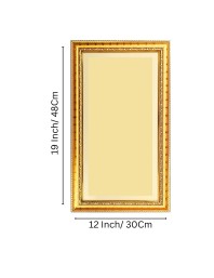 Mata Laxmi Digital Golden Color Photo Frame | Hindu Religious Wall Decor | 12x19 Inches - Inspirational Wall Art For Office, Home Decor - Ideal Spiritual Gift (F10387)