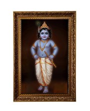 Little Krishna Big Photo Frame - 20x28 Inches For Home,Temple & Office Decoration (F11200)