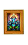 Lord Ganesha Photo Frame 10x14 Inches-Brown Wooden Frame For Home, Office & Temple Decoration And Gifting (F6494)