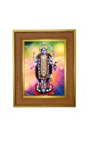 Kali Maa Photo Frame 10x14 Inches-Brown Wooden Frame For Home, Office & Temple Decoration And Gifting (F6293)