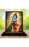 Car Desk/Table Top Lord Bal Krishna Wooden Photo Stand â€“ 3x4 Inches, Compact & Stylish Spiritual Display For Car, Home & Office (Pack Of 1) (F15148)