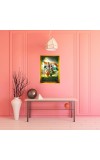 Radha And Krishna Golden Photo Frame - 12x16 Inches | Elegant Wooden Frame For Home, Office & Temple Decoration | Spiritual Wall & Table Decor And Gift Item (F9744)