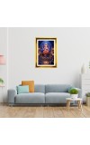 Lord Ganesha Golden Photo Frame - 10x14 Inches | Elegant Wooden Frame For Home, Office & Temple Decoration | Spiritual Wall & Table Decor and Gift Item