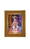 Divine Little Krishna Photo Frame 10x14 Inches-Brown Wooden Frame For Home, Office & Temple Decoration And Gifting (F6387)