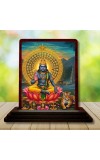 Car Desk/Table Top Lord Surya Deva Wooden Photo Stand 3x4 Inches, Compact & Stylish Spiritual Display For Car, Home & Office (Pack Of 1) (F14459)