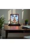 Car Desk/Table Top Lord Shiva Wooden Photo Stand 3x4 Inches, Compact & Stylish Spiritual Display For Car, Home & Office (Pack Of 1) (F14530)