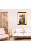 Lord Kartikeya. Golden Photo Frame - 10x14 Inches | Elegant Wooden Frame For Home, Office & Temple Decoration | Spiritual Wall & Table Decor And Gift Item (F9490)