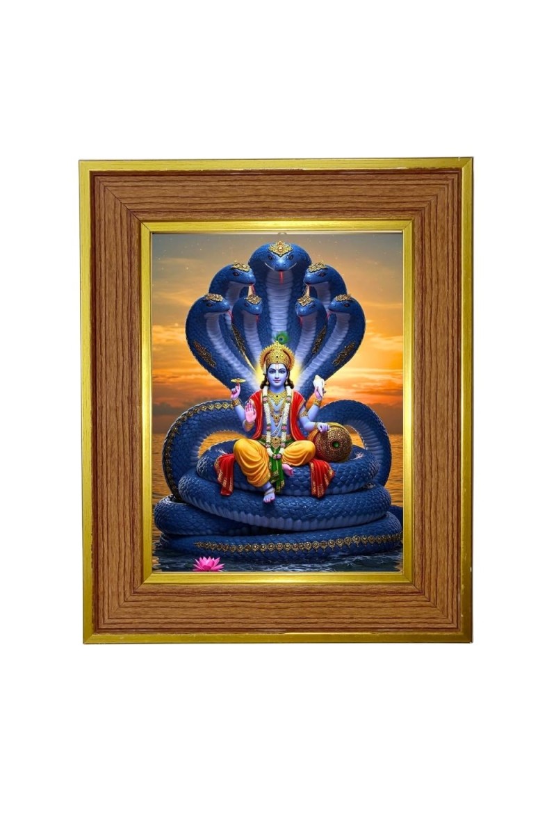 Avataar Of Vishnu Photo Frame 18x22 Inches-Brown Wooden Frame For Home, Office & Temple Decoration And Gifting (F6239)