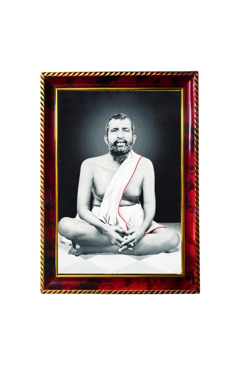 Paramahamsa Yogananda Photo Frame For Wall & Table | 7x9 Inch Golden Cherry Finish | Decorative Paramahamsa Yogananda Photo Frame For Home, Office & Pooja Room (F11635)