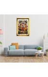 Divine Radha Krishna Golden Photo Frame - 12x16 Inches | Elegant Wooden Frame For Home, Office & Temple Decoration | Spiritual Wall & Table Decor And Gift Item (F9463)