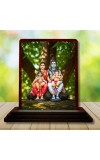 Car Desk/Table Top Lord Shiva Parvathi Wooden Photo Stand 3x4 Inches, Compact & Stylish Spiritual Display For Car, Home & Office (Pack Of 1) (F14368)