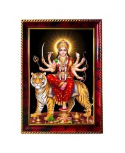 Maa Kali Photo Frame For Wall & Table | 7x9 Inch Golden Cherry Finish | Decorative Maa Kali Photo Frame For Home, Office & Pooja Room (F11653)