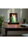 Car Desk/Table Top Osho Wooden Photo Stand 3x4 Inches, Compact & Stylish Spiritual Display For Car, Home & Office (Pack Of 1) (F14439)