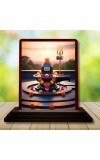 Car Desk/Table Top Shiva Lingam Wooden Photo Stand 3x4 Inches, Compact & Stylish Spiritual Display For Car, Home & Office (Pack Of 1) (F14608)