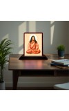 Car Desk/Table Top Paramahamsa Yogananda Wooden Photo Stand 3x4 Inches, Compact & Stylish Spiritual Display For Car, Home & Office (Pack Of 1) (F14477)