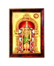 Lord Murugan Photo Frame For Wall & Table | 7x9 Inch Golden Cherry Finish | Decorative Lord Murugan Photo Frame For Home, Office & Pooja Room (F11356)