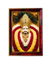 Khatu Shyam Ji Photo Frame For Wall & Table | 7x9 Inch Golden Cherry Finish | Decorative Khatu Shyam Ji Photo Frame For Home, Office & Pooja Room (F11778)