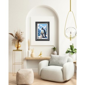 Penguins Photo Wall & Table Frame | 16x20 Inch Black Designer | Perfect For Gifting & Home Decor (F9638)