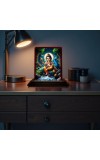 Car Desk/Table Top Lord Murugan Wooden Photo Stand 3x4 Inches, Compact & Stylish Spiritual Display For Car, Home & Office (Pack Of 1) (F14314)